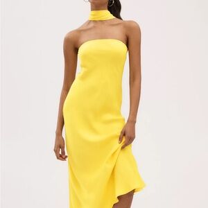 BHLDN Strapless Yellow Dress